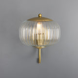Satin Brass Nehir Reeded Glass Wall Light by Mullan Lighting