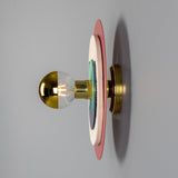 Saturn Colourful Disc Wall Light - Polished Brass