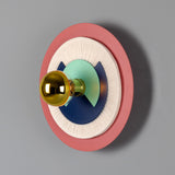 Saturn Colourful Disc Wall Light - Polished Brass