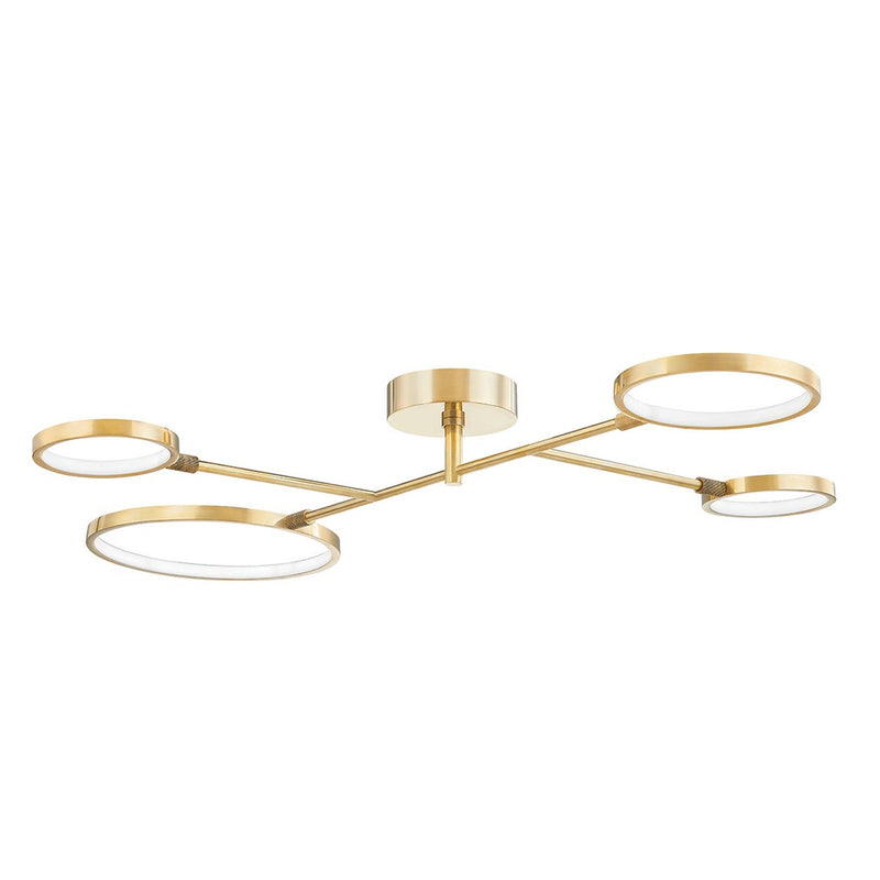 Saturn Semi Flush - Aged Brass by Hudson Valley