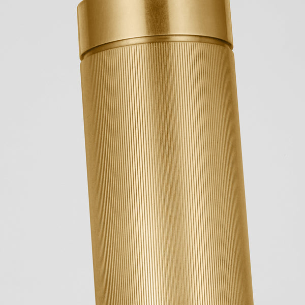 Saucer Pendant Light Medium Natual Brass By Visual Comfort Modern - Front View