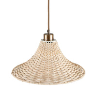 Savannah Rattan Pendant - Antique Brass