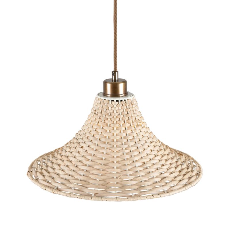 Savannah Rattan Pendant - Antique Brass