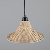Savannah Rattan Pendant - Matte Black