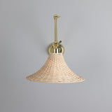 Savannah Rattan Wall Light - Polished Brass