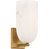 Savina Wall Sconce — Mineral Opaline, Burnished Brass | Burnished Brass