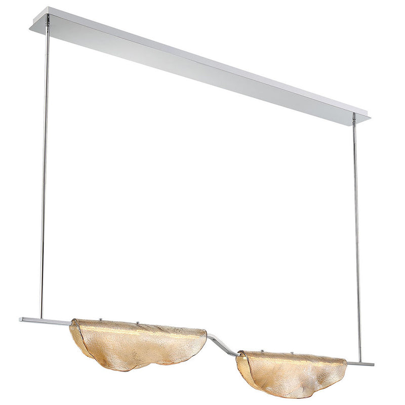 Savona Linear Chandelier Double Light Amber By Lib And Co  Side View