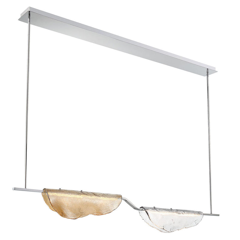 Savona Linear Chandelier Double Light Amber Clear By Lib And Co  Side View