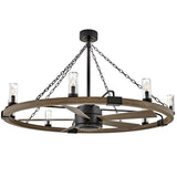 Sawyer 52” LED Smart Fandelier Matte  Black By Hinkley - Side View2