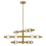 Saxon Large Chandelier - Lacquered Brass - by Hinkley