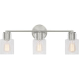 Sayward Vanity Light — 24", Clear, Brushed Steel