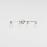 Sayward Vanity Light — 32 3/8", Clear, Brushed Steel