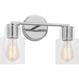 Sayward Vanity Light — 14 1/8", Clear, Chrome