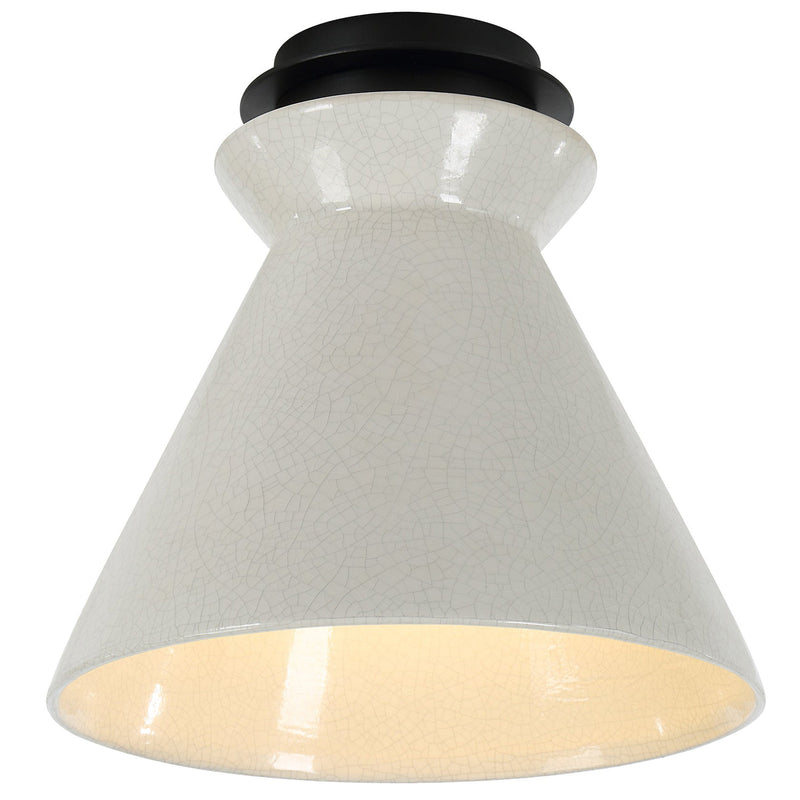 Sebastian Ceramic Semi Flush Mount Glazed Crackle White By Renwil Main View 1