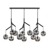 Sedona Multi-Light Triple Chandelier By Visual Comfort Modern, Finish: Nightshade Black, Color: Smoke,  , | Casa Di Luce Lighting