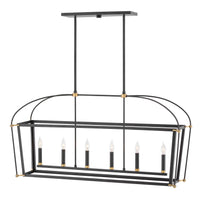 Selby Medium Six Light Open Frame Linear - Black - by Hinkley