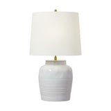 Selena Table Lamp — 16 1/2", White Linen, Natural White