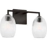 Serafina Wall Sconce — 16", Striped Clear, Aged Iron | Aged Iron