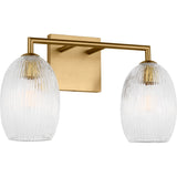 Serafina Wall Sconce — 16", Striped Clear, Burnished Brass | Burnished Brass