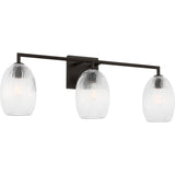 Serafina Wall Sconce — 27", Striped Clear, Aged Iron | Aged Iron