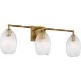 Serafina Wall Sconce — 27", Striped Clear, Burnished Brass | Burnished Brass
