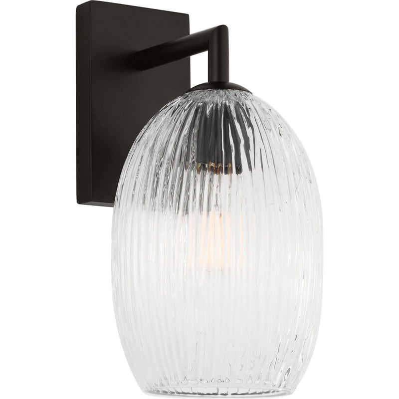 Serafina Wall Sconce — Striped Clear, Aged Iron | Aged Iron