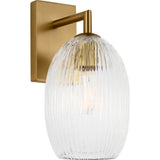 Serafina Wall Sconce — Striped Clear, Burnished Brass | Burnished Brass