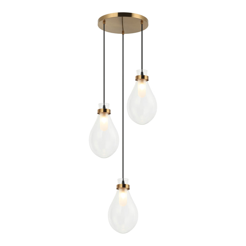 Seranna Chandelier 3 Light Aged Gold Brass