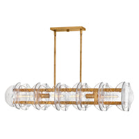 Seraphina Medium Four Light Linear - Distressed Brass - by Fredrick Ramond