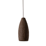 Seth Ceramic Pendant Light by Geo Contemporary in Desert textured ceramic with a brown cord