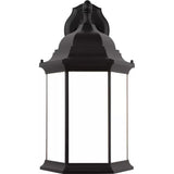 Sevier Down Outdoor Wall Lantern — 23.5 Inch, Antique Bronze with Satin Etched Glass