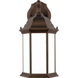 Sevier Downlight Outdoor Wall Lantern — Antique Bronze with Satin Etched Glass