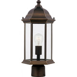 Sevier Post Lantern — 18 Inch, Antique Bronze with Clear Glass