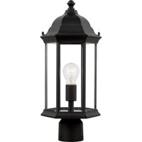 Sevier Post Lantern — 18 Inch, Black with Clear Glass