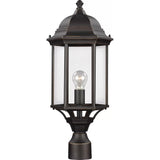 Sevier Post Lantern — 22 Inch, Antique Bronze with Clear Glass