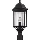 Sevier Post Lantern — 22 Inch, Black with Clear Glass