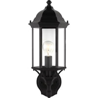 Sevier Uplight Outdoor Wall Lantern — Black with Clear Glass