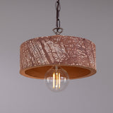 Seville Ceramic Pendant - Antique Brass