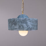 Seville Ceramic Pendant - Satin Brass