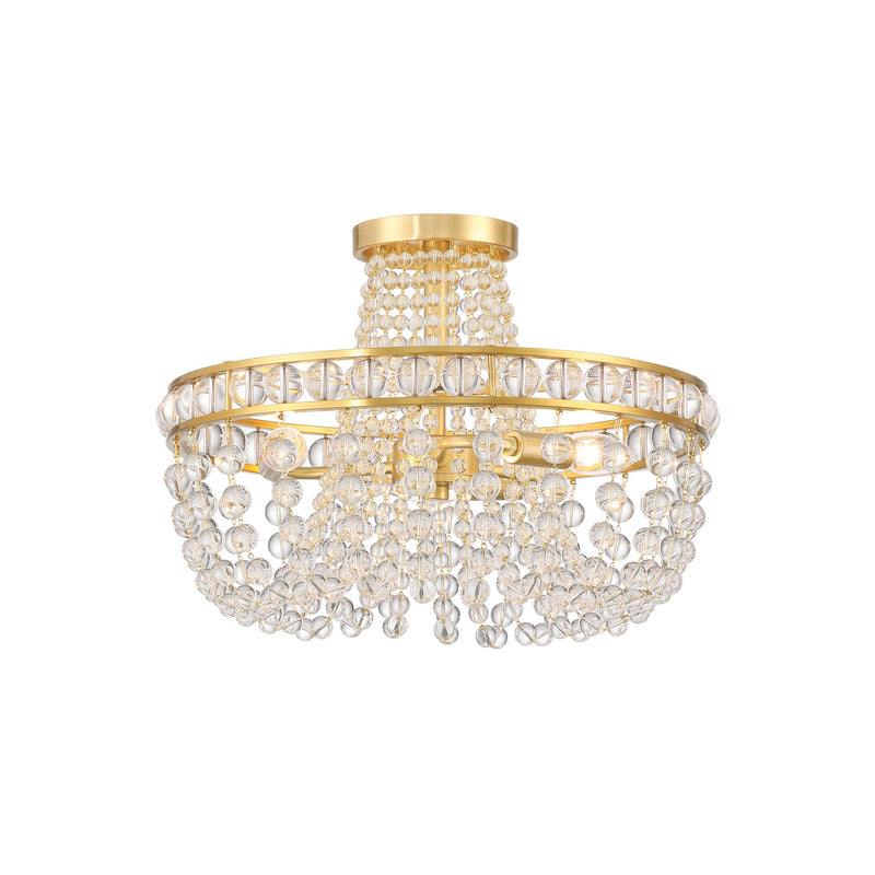 Seville Semi Flush Mount 16.5'' Aged Brass