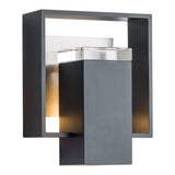 Shadow Box Outdoor Wall Light Small, shown in Coastal Black, Coastal Burnished Steel, by Hubbardton Forge