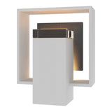 Shadow Box Outdoor Wall Light Small in Coastal White, Slate by Hubbardton Forge