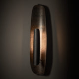 Shield Wall Sconce Large detail in Black, Clear Steel, by Hubbardton Forge