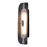 Shield Wall Sconce Small, shown in Black, Clear Steel, by Hubbardton Forge