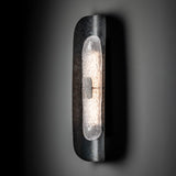 Shield Wall Sconce Small detail in Black, Clear Steel, by Hubbardton Forge