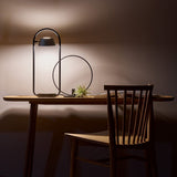 Shiny Black Olo Ring Table Lamp by Seed Design in Study Room