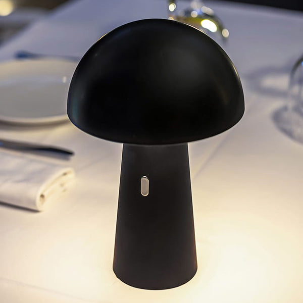Shitake Portable Table Lamp Black By New Garden Top View