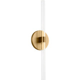 Silas Wall Sconce — 18", Clear, Burnished Brass
