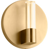 Silas Wall Sconce — 4 1/2", Clear, Burnished Brass