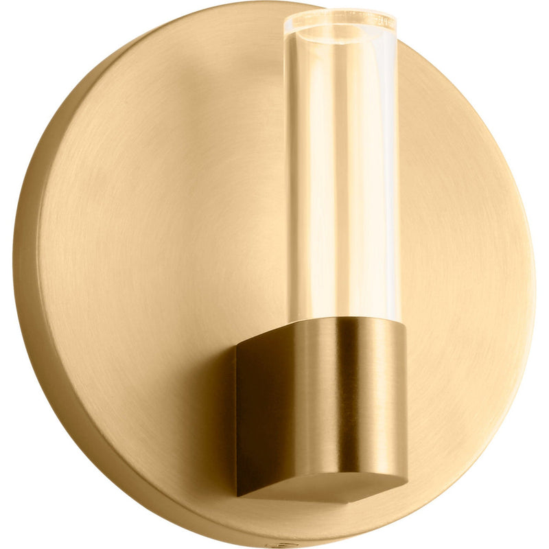 Silas Wall Sconce — 4 1/2", Clear, Burnished Brass
